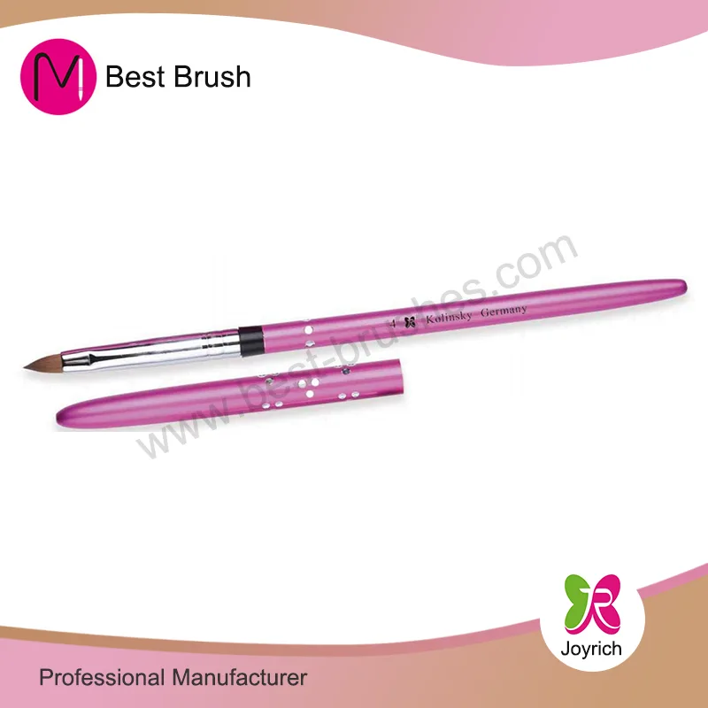 111 Pink Metal Kolinsky 3D Nail Brush