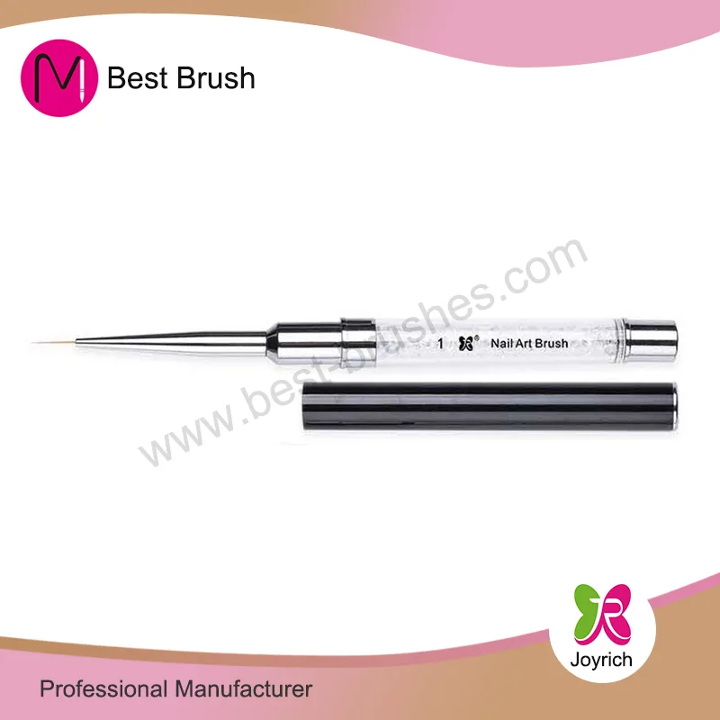 Black Cap Clear Crystal Nail Art Brush