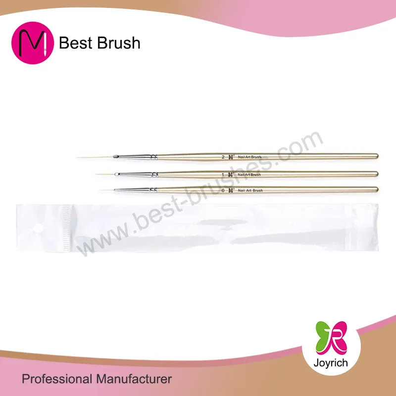 Golden Wooden Handle ເລັບ Art Brush Set